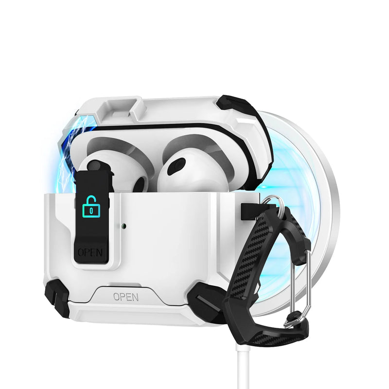Cover for air pods pro 2nd 2023 Full Protect Pop-Up Lid Open case&Magnetic Lock&Phone-Stand Design for Men AirPods Pro 2/1 Case