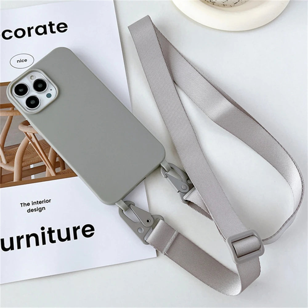 Strap Lanyard Matte Silicone Case