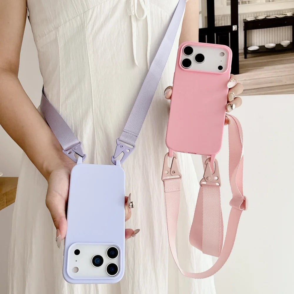 Strap Lanyard Matte Silicone Case