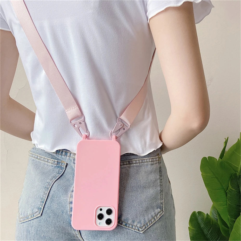 Strap Lanyard Matte Silicone Case