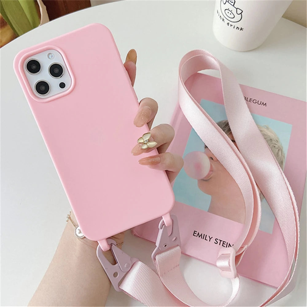 Strap Lanyard Matte Silicone Case