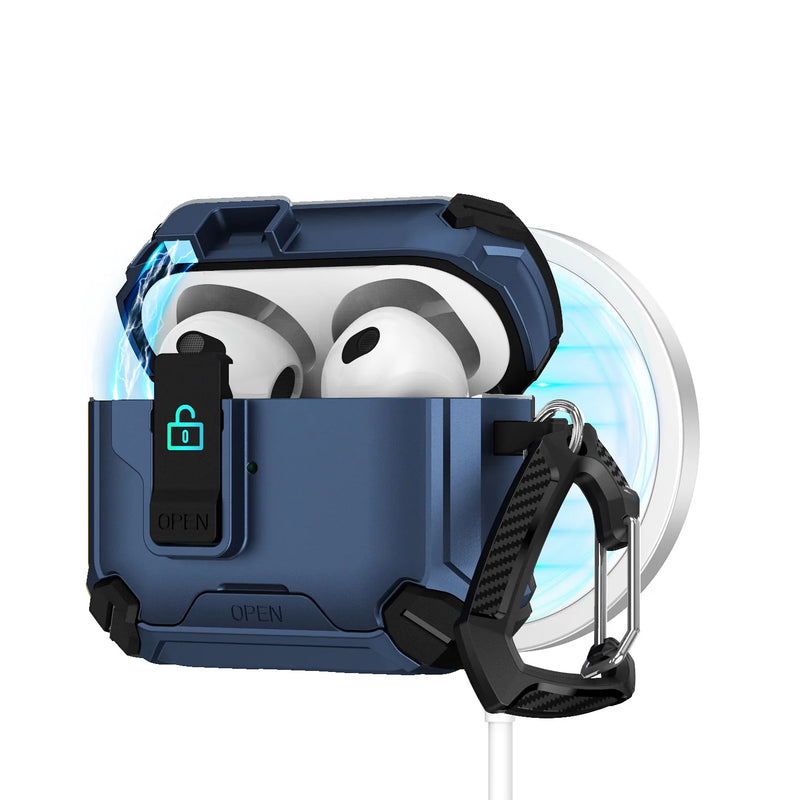 Cover for air pods pro 2nd 2023 Full Protect Pop-Up Lid Open case&Magnetic Lock&Phone-Stand Design for Men AirPods Pro 2/1 Case
