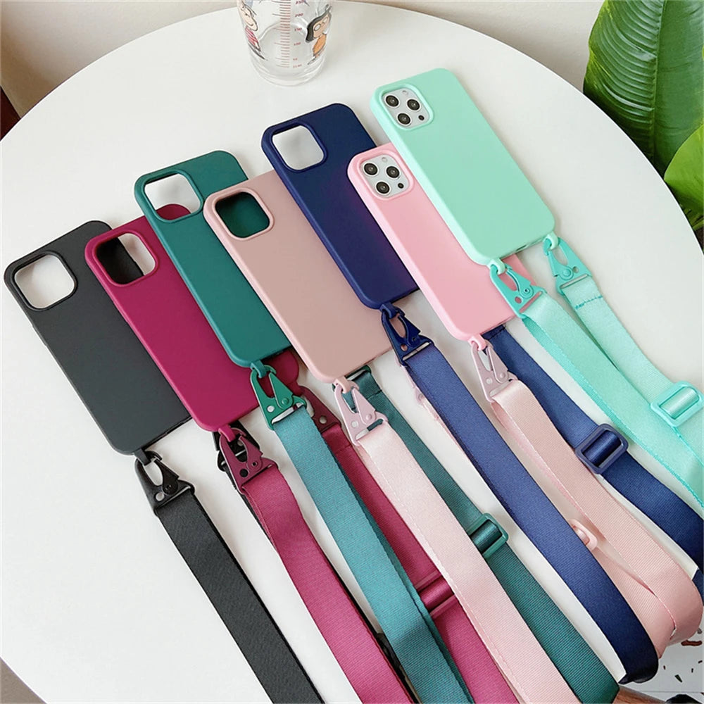 Strap Lanyard Matte Silicone Case