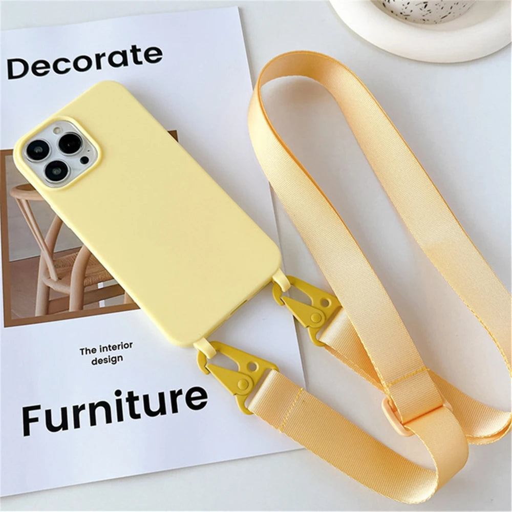 Strap Lanyard Matte Silicone Case
