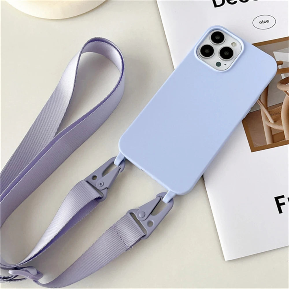 Strap Lanyard Matte Silicone Case