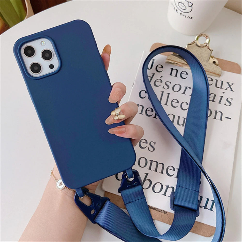 Strap Lanyard Matte Silicone Case