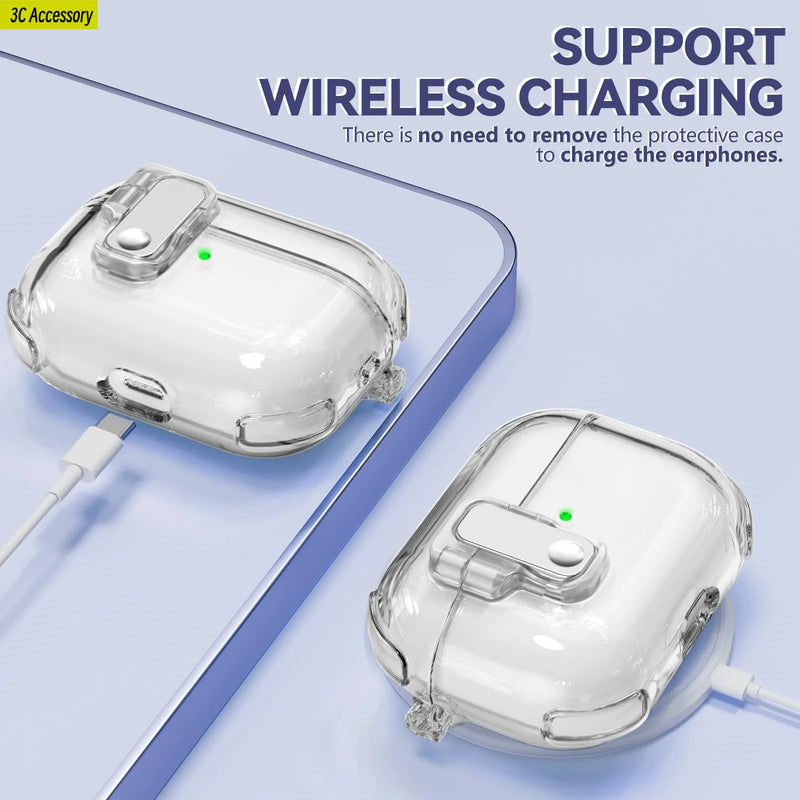 Cover for air pods pro 2 Shockproof Protective Cover Automatic Pop-up Case for air pods Safety lock design for airpod 4 Case