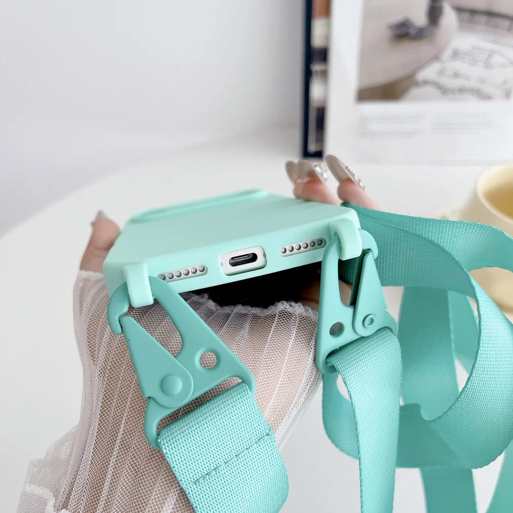 Strap Lanyard Matte Silicone Case