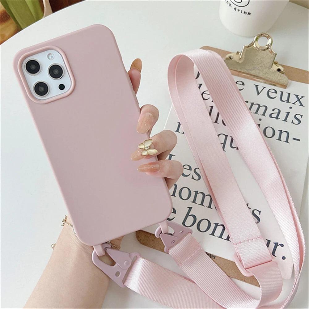 Strap Lanyard Matte Silicone Case