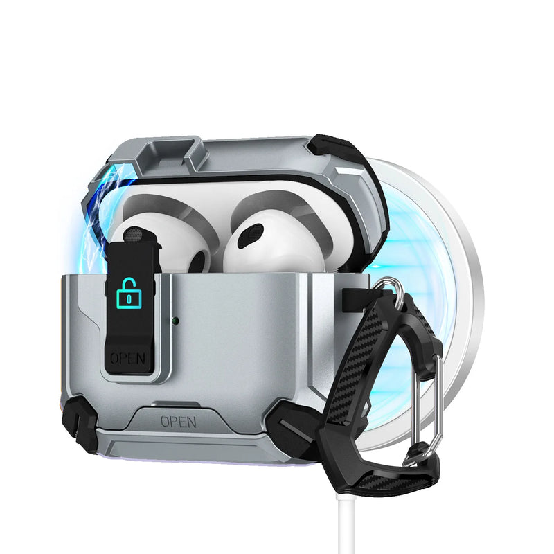 Cover for air pods pro 2nd 2023 Full Protect Pop-Up Lid Open case&Magnetic Lock&Phone-Stand Design for Men AirPods Pro 2/1 Case