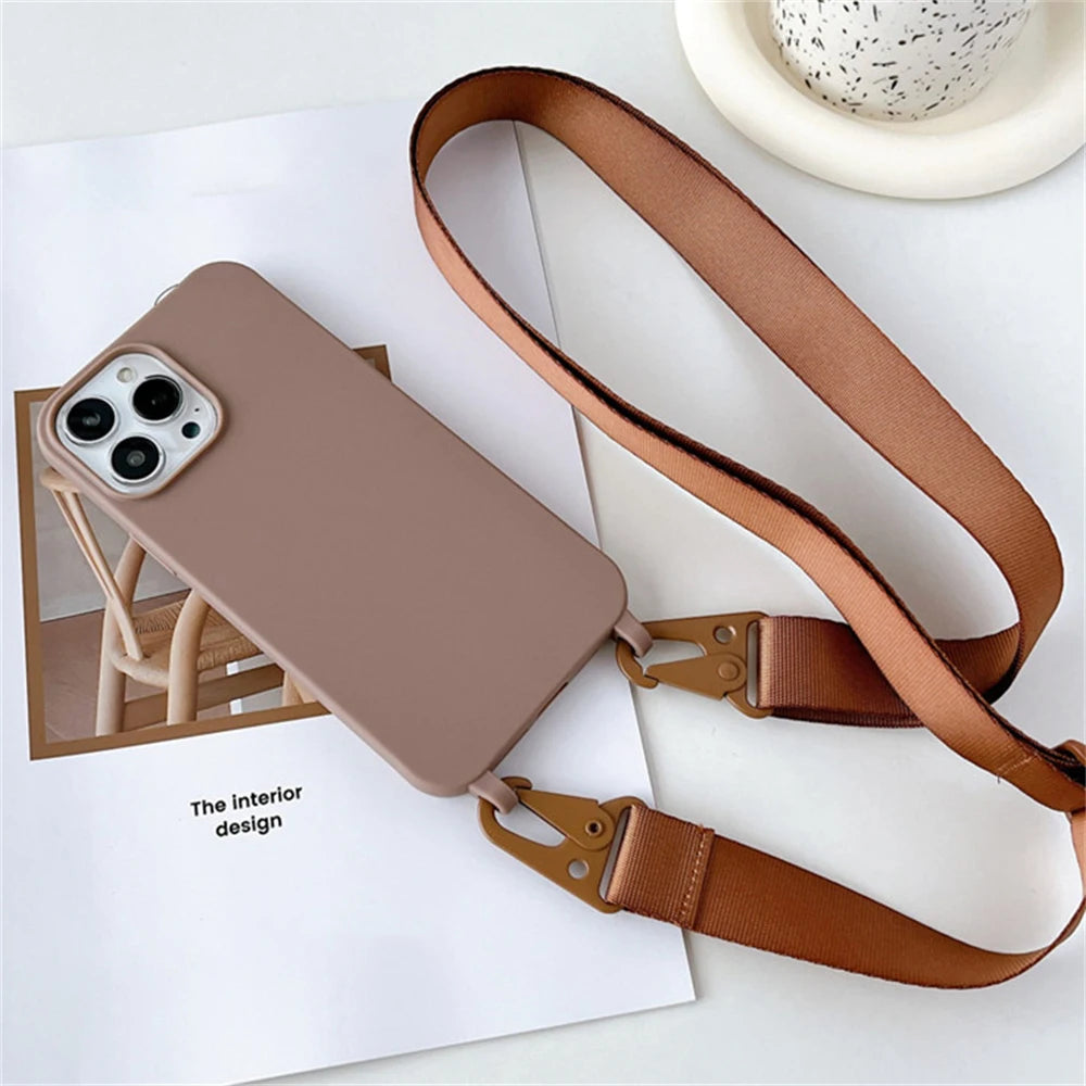 Strap Lanyard Matte Silicone Case