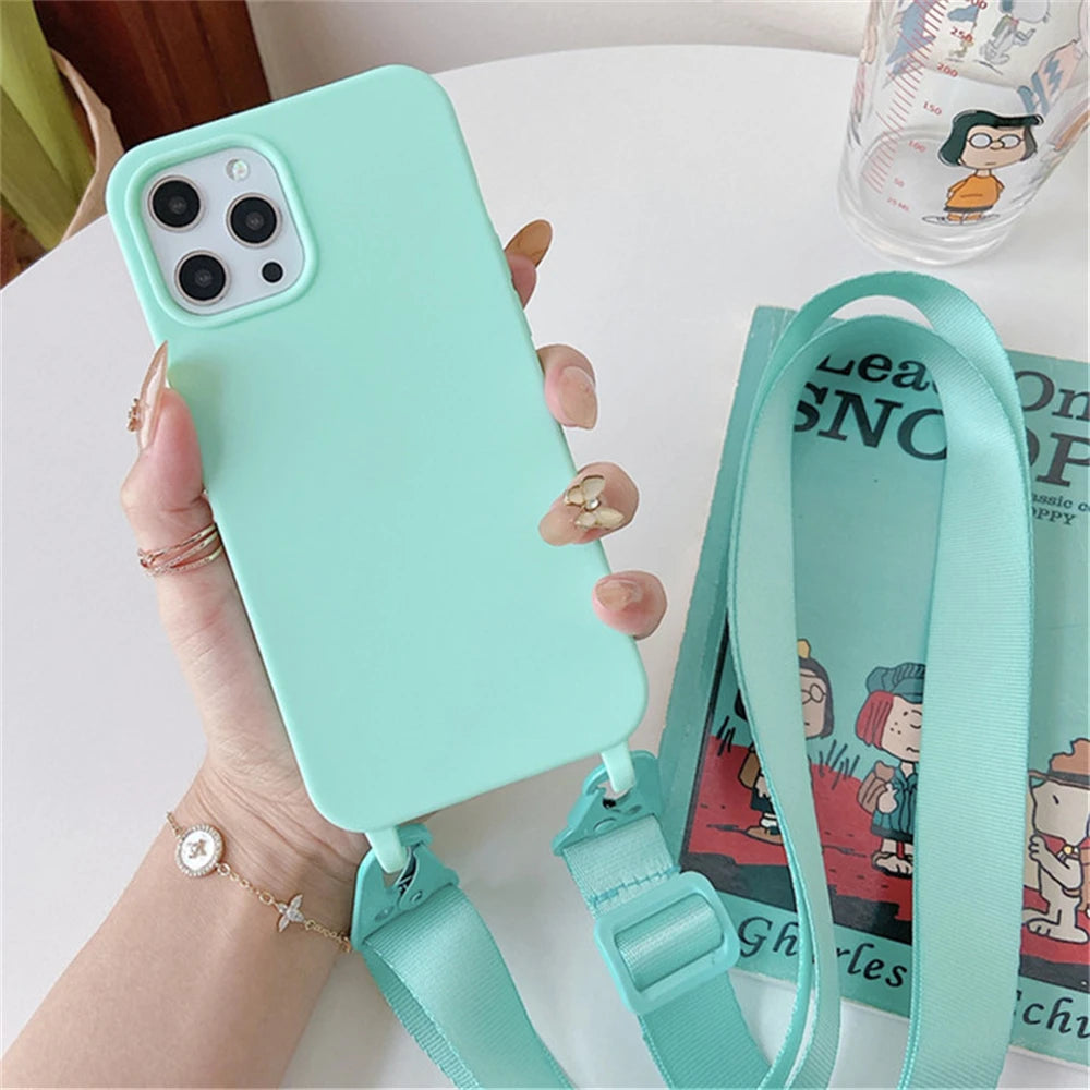 Strap Lanyard Matte Silicone Case