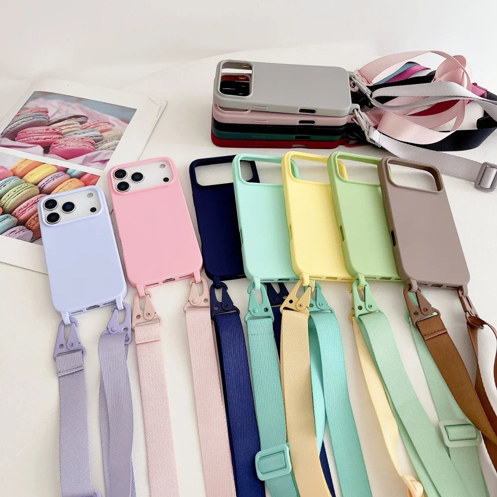 Strap Lanyard Matte Silicone Case