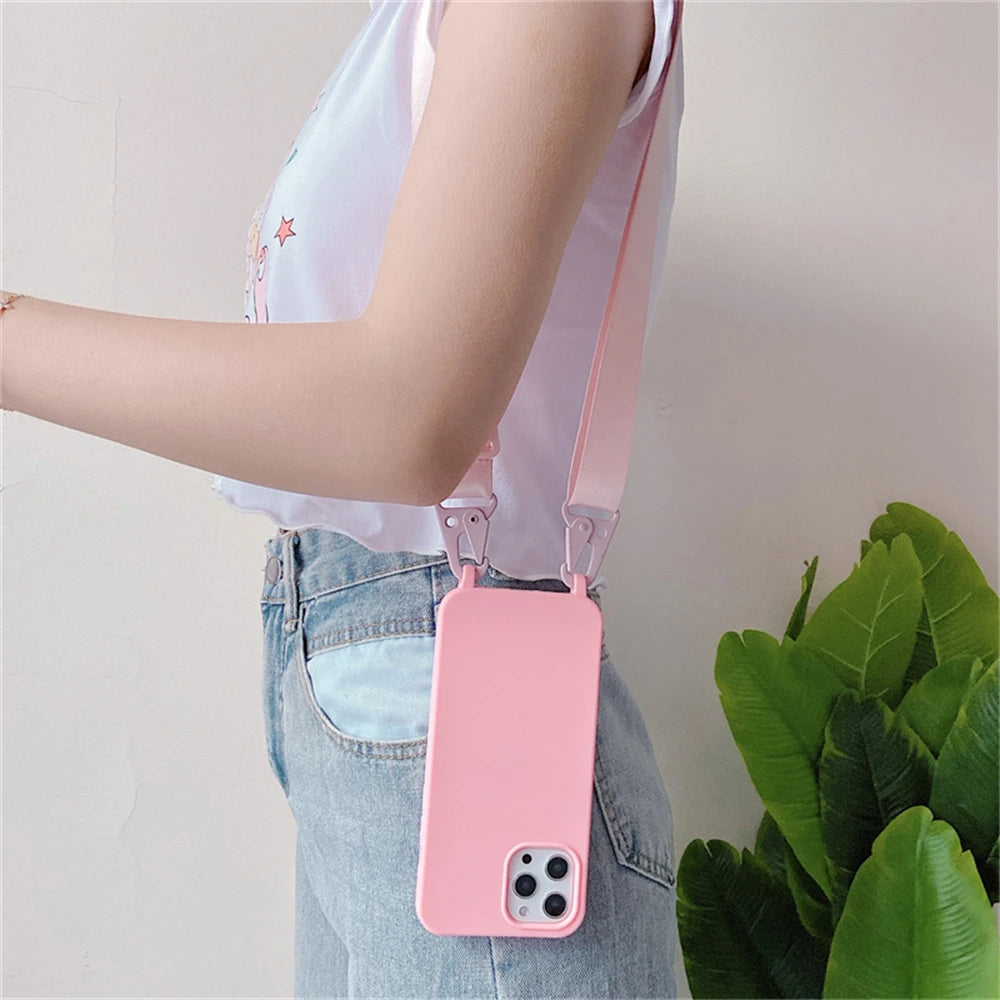 Strap Lanyard Matte Silicone Case