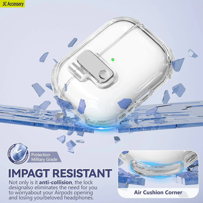 Cover for air pods pro 2 Shockproof Protective Cover Automatic Pop-up Case for air pods Safety lock design for airpod 4 Case