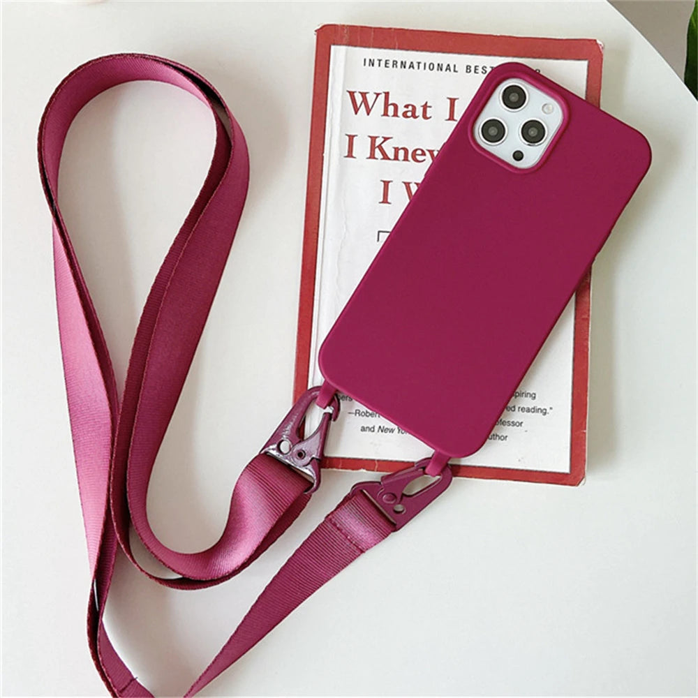 Strap Lanyard Matte Silicone Case