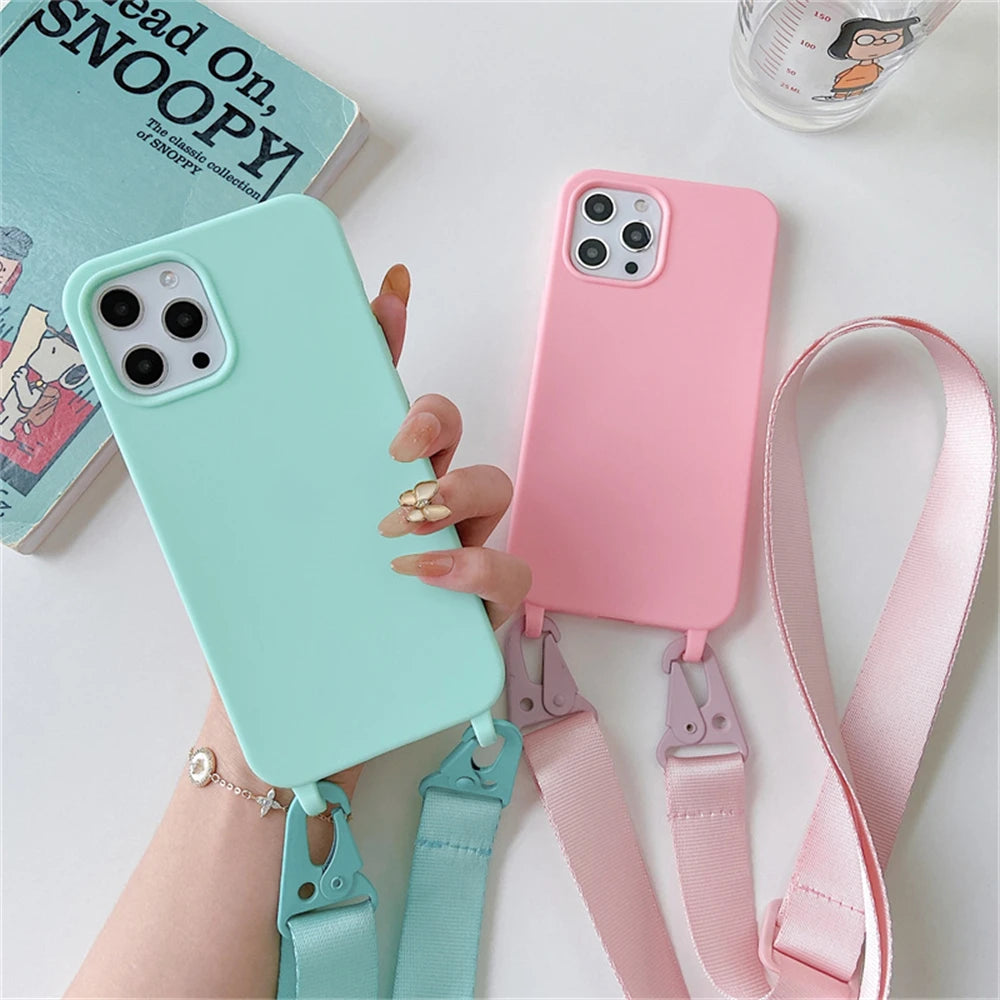 Strap Lanyard Matte Silicone Case
