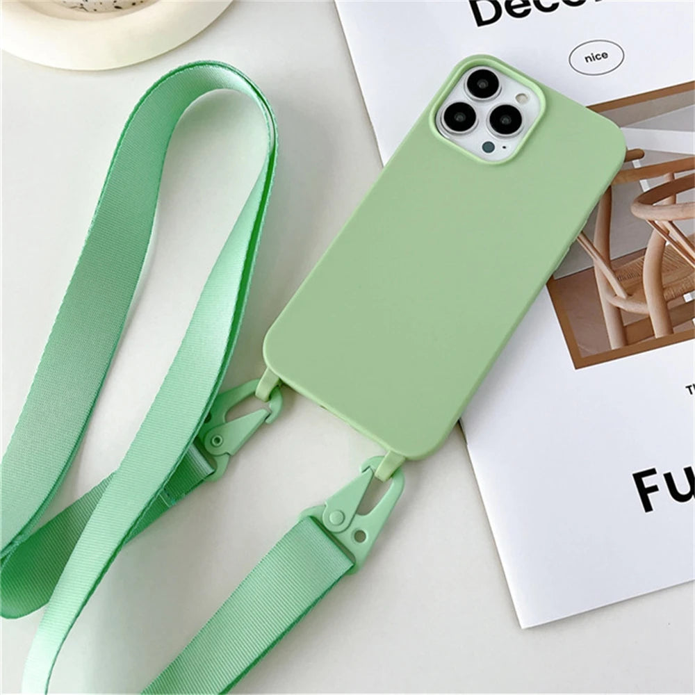 Strap Lanyard Matte Silicone Case
