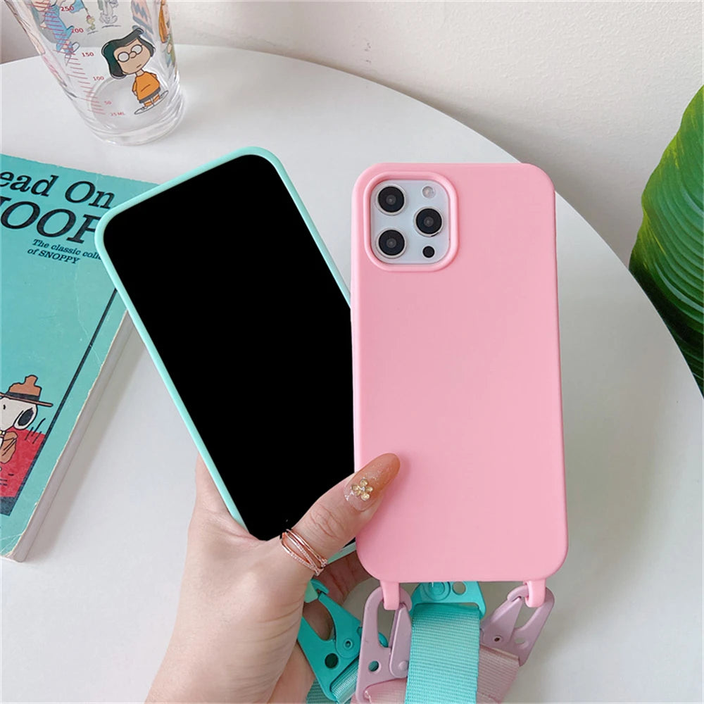 Strap Lanyard Matte Silicone Case