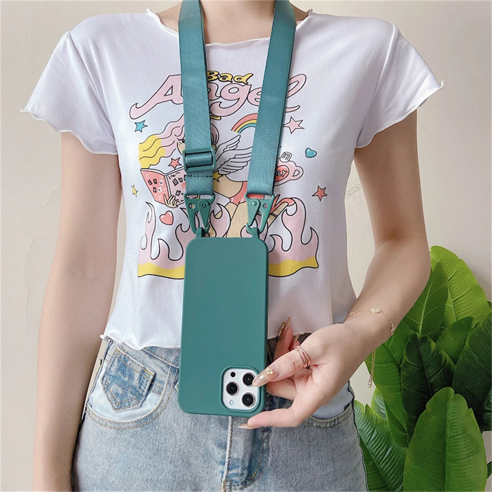 Strap Lanyard Matte Silicone Case