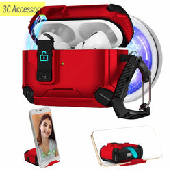 Cover for air pods pro 2nd 2023 Full Protect Pop-Up Lid Open case&Magnetic Lock&Phone-Stand Design for Men AirPods Pro 2/1 Case