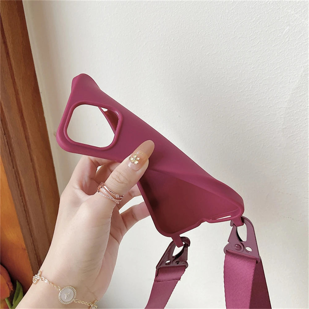 Strap Lanyard Matte Silicone Case