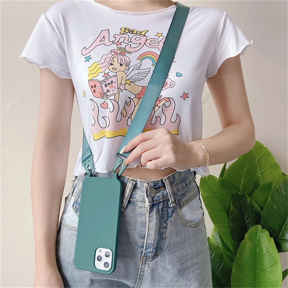 Strap Lanyard Matte Silicone Case