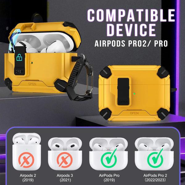 Cover for air pods pro 2nd 2023 Full Protect Pop-Up Lid Open case&Magnetic Lock&Phone-Stand Design for Men AirPods Pro 2/1 Case